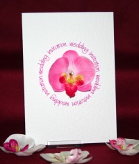 Photograph of the Orchid Wedding Invite