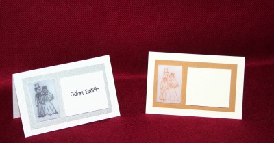 Photograph of the Bride and Groom  Placecard